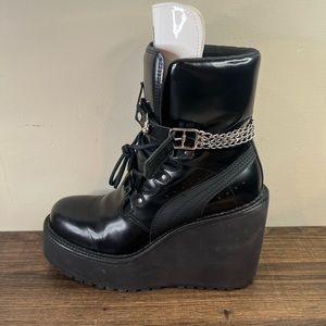 Puma Fenty By Rihanna Sb Platform Boots Ankle High Heel 3" Womens Size 8